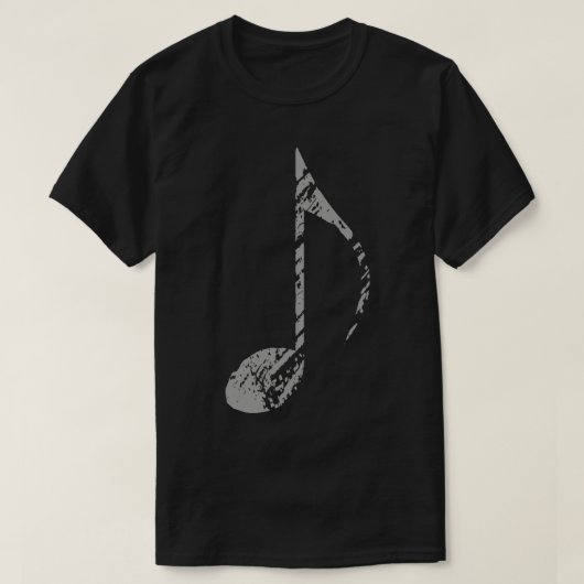 Cool Grunge Music Note Grey T-shirt (Design voorkant)