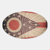 Cool Grunge Ohio Flag Ovale Sticker (Voorkant)