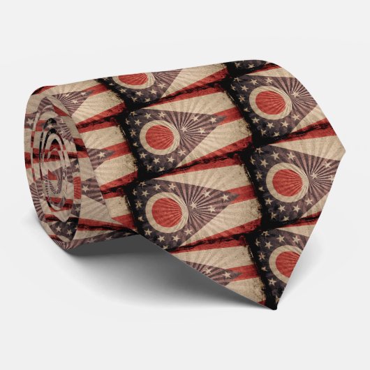 Cool Grunge Ohio Flag Stropdas (Opgerold)