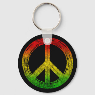 Cool Grunge Reggae Rasta Peace Symbol Sleutelhange Sleutelhanger