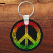Cool Grunge Reggae Rasta Peace Symbol Sleutelhange Sleutelhanger (Voorkant)