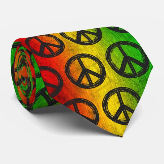 Cool Grunge Reggae Rasta Peace Symbol Stropdas (Opgerold)