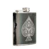 Cool Grunge Retro Artistic Poker Ace Flask Heupfles (Rechts)