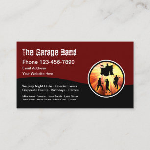 Cool Grunge Rock en Roll Garage Band Visitekaartje