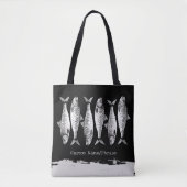 Cool Grunge Sardine Art Vis Tekeningen Woordennaam Tote Bag (Voorkant)