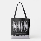 Cool Grunge Sardine Art Vis Tekeningen Woordennaam Tote Bag (Achterkant)