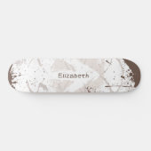 Cool Grunge Splash Arrow Cream Brown Jouw naam Persoonlijk Skateboard (Horizontaal)
