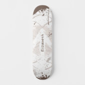 Cool Grunge Splash Arrow Cream Brown Jouw naam Persoonlijk Skateboard (Voorkant)