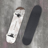 Cool Grunge Splash Arrow Cream Brown Jouw naam Persoonlijk Skateboard