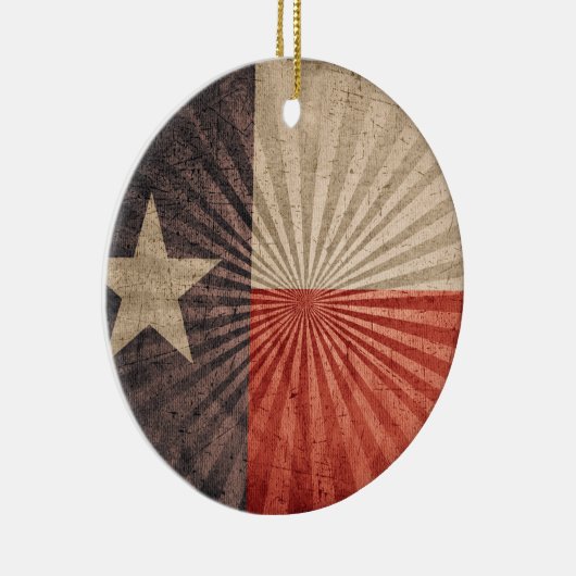 Cool Grunge Texas Vlag Keramisch Ornament (Rechts)