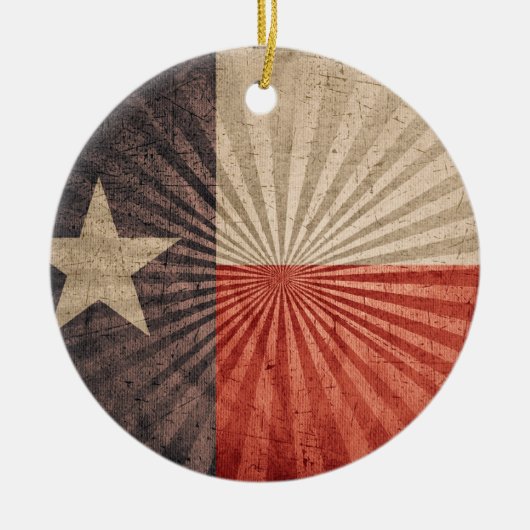 Cool Grunge Texas Vlag Keramisch Ornament (Voorkant)