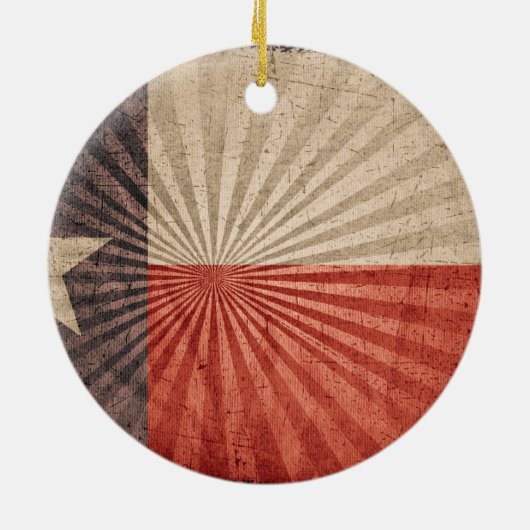 Cool Grunge Texas Vlag Keramisch Ornament (Achterkant)
