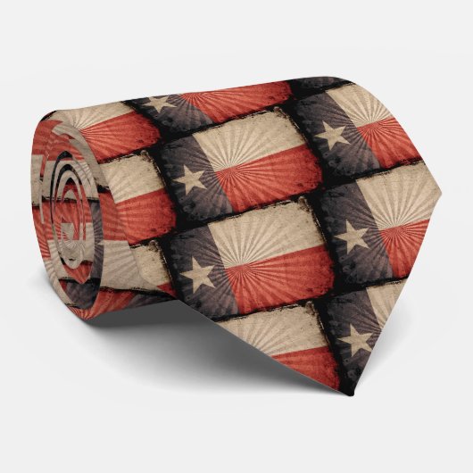 Cool Grunge Texas Vlag Stropdas (Opgerold)