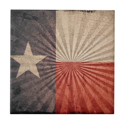 Cool Grunge Texas Vlag Tegeltje (Voorkant)