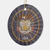 Cool Grunge Utah Vlag Keramisch Ornament (Links)