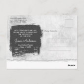 Cool Grunge White 1 Foto Afstuderen Aankondiging Briefkaart (Achterkant)