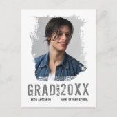 Cool Grunge White 1 Foto Afstuderen Aankondiging Briefkaart (Voorkant)