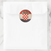  Cool Grungy Kroatië Flag Design Ronde Sticker (Tas)
