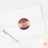  Cool Grungy Kroatië Flag Design Ronde Sticker (Envelop)