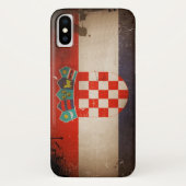 Cool Grungy Kroatië Vlagontwerp Case-Mate iPhone Case (Achterkant)