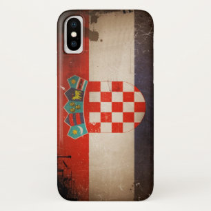 Cool Grungy Kroatië Vlagontwerp iPhone X Hoesje