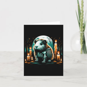 Cool Guinea Pig Skelet Halloween Kerstgeboorte Kaart