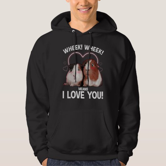 Cool Guinee-paarde kunst voor mannen Hamster Wheek Hoodie (Voorkant)