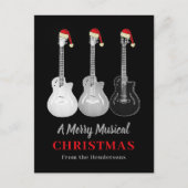 Cool Guitar Christmas Merry Music Gepersonaliseerd Feestdagenkaart (Voorkant)