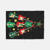 Cool Guitar Christmas Tree Guitar Lovers Christmas Fleece Deken (Voorkant (Horizontaal))