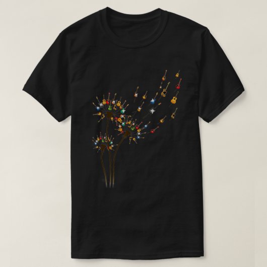 Cool Guitar Dandelion Flower Funny Muzieknoten Man T-shirt (Design voorkant)