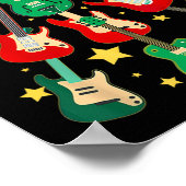 Cool Guitar-kerstboom Guitar Lovers Kerstmis Poster (Hoek)