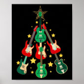Cool Guitar-kerstboom Guitar Lovers Kerstmis Poster (Voorkant)