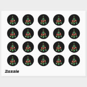 Cool Guitar-kerstboom Guitar Lovers Kerstmis Ronde Sticker (Vel)