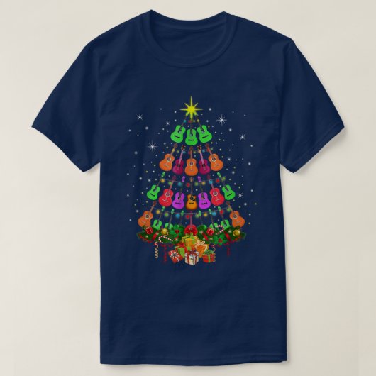 Cool Guitar-kerstboom Guitar Lovers Kerstmis T-shirt (Design voorkant)