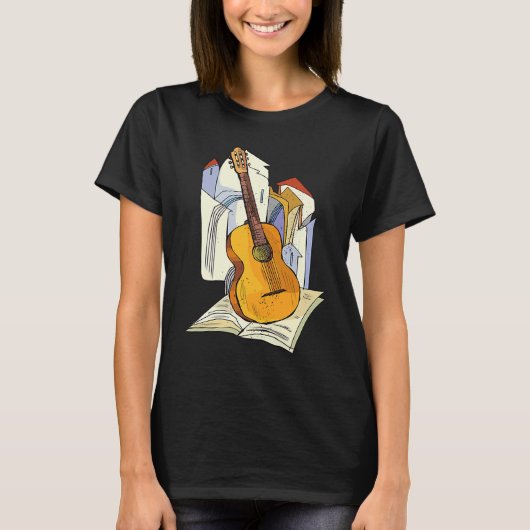 Cool Guitar Musical Instruments Guitarist Music T-shirt (Voorkant)