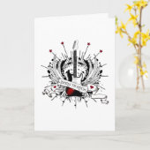 Cool Guitar Musician Born to Rock Kinder Baby Rock Kaart (Gele Bloem)