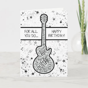 Cool Guitar Musician Rocker Guitarist Birthday Car Kaart