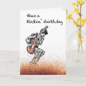 Cool Guitar Musician Rocker Guitarist Birthday Car Kaart (Gele Bloem)