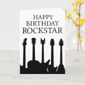 Cool Guitar Musician Rockstar Rock & Roll Birthday Kaart (Gele Bloem)