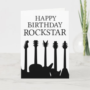 Cool Guitar Musician Rockstar Rock & Roll Birthday Kaart