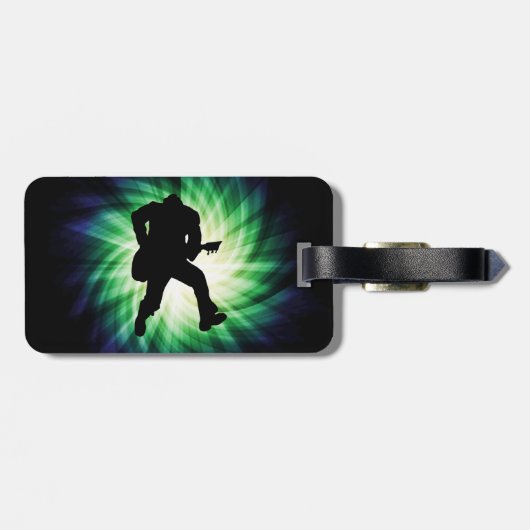 Cool Guitar Player Bagagelabel (Achterkant horizontaal)