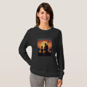 Cool Guitarist Father Dad Playing Guitar In Sunset T-shirt (Voorkant volledig)