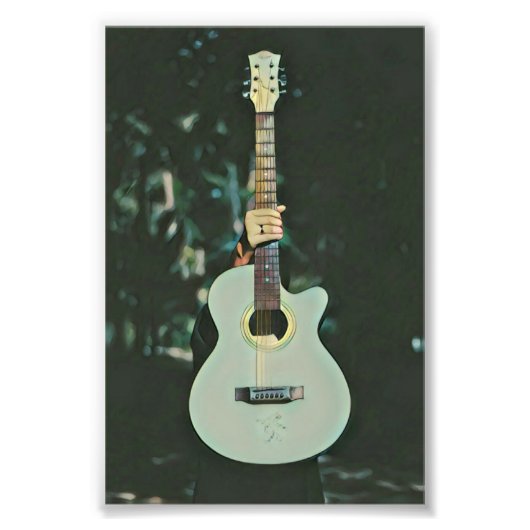 Cool Guitarist giftige Foto Afdruk (Voorkant)