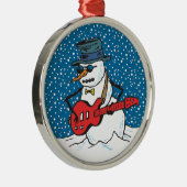 Cool Guitarist Snowman Ornamenten (Rechts)