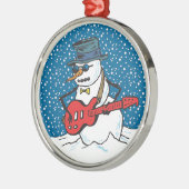 Cool Guitarist Snowman Ornamenten (Links)