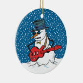 Cool Guitarist Snowman Ornamenten (Rechts)