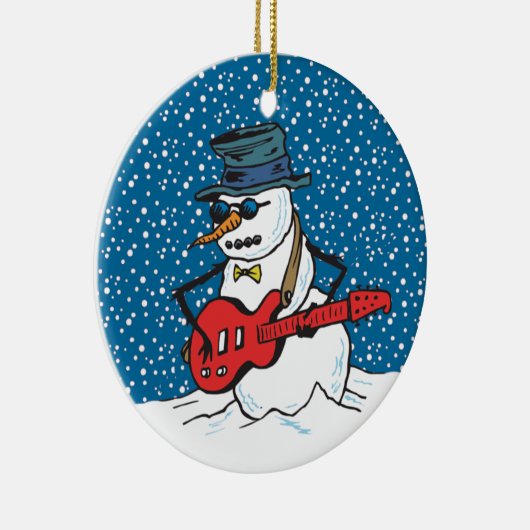 Cool Guitarist Snowman Ornamenten (Rechts)