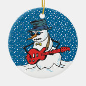Cool Guitarist Snowman Ornamenten (Voorkant)