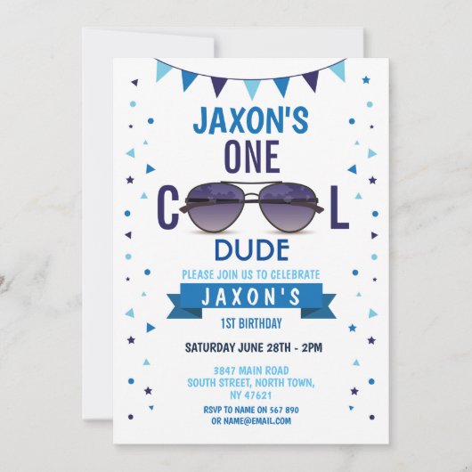 Cool guy 1 zondagse zonnebrillen zomerbakken kaart (Voorkant)