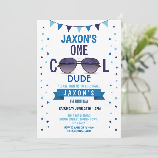 Cool guy 1 zondagse zonnebrillen zomerbakken kaart (Staand voorkant)